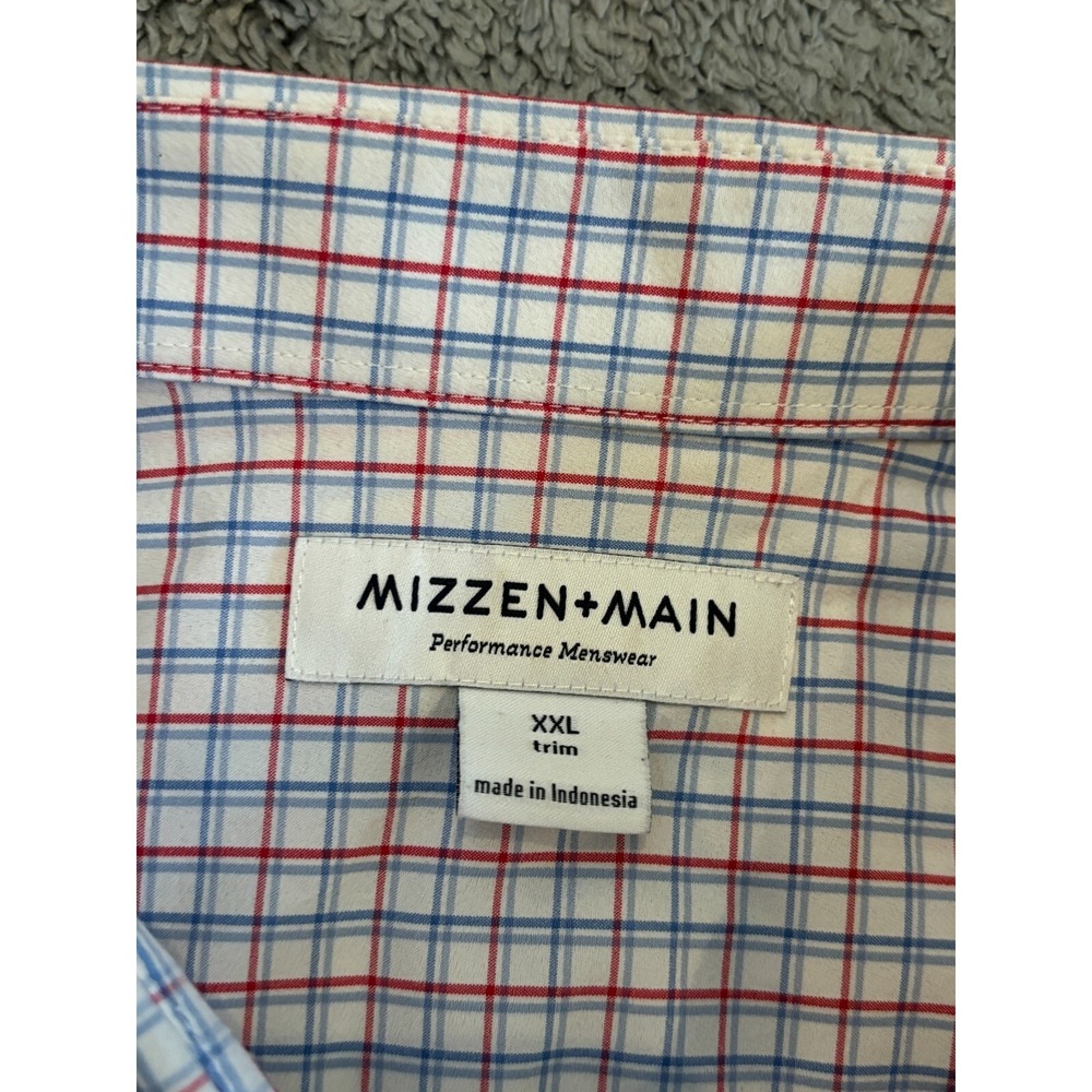 Mizzen + Main Shirt Classic Fit Checked Long Sleeve Performance Menswear Sz 2XL - Picture 2 of 5